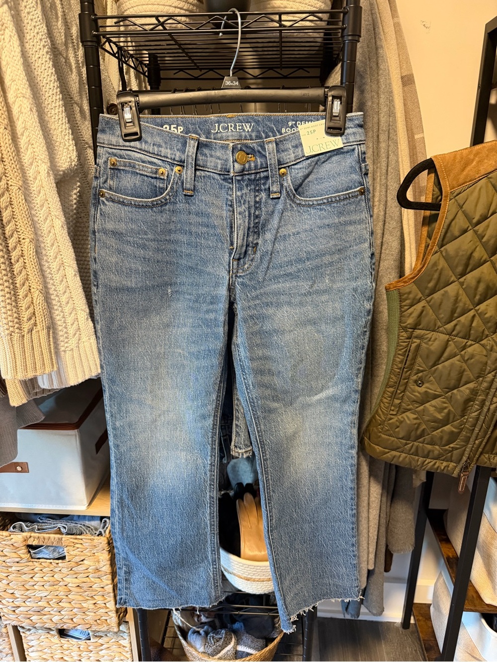 NWT J.Crew 9” Demi Boot Crop Jeans Petite 25P Medium Wash Denim